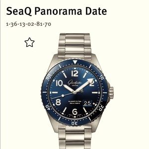 Glasshutte Original SeaQ Panorama. Deposit only. Read description.